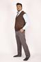 Men's Fine Wool Knit Brown Knitwear Vest - 4