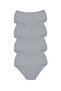 4 Pieces Gray High Waist Bato Thick Rubber Women's Panties