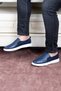 Seon Genuine Leather Men's Casual Shoes, Loafer Shoes, Summer Shoes, Light Shoes Navy Blue - 6