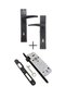 New Brawo Stainless Mirrored Matte Black (room Type) Door Handle + (room Type) Door Lock System Set of 2