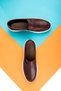 Trim Genuine Leather Men's Casual Shoes Loafer Shoes, Lightweight Shoes, Summer Shoes Brown - 7