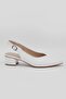 Women's White Genuine Leather Heeled Shoes Size 35-41