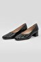 Women's Black Braided Genuine Leather Heeled Shoes, Size 35-41 - 4