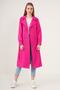 Women's Fuchsia Double Breasted Collar Trench Coat