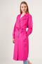 Women's Fuchsia Double Breasted Collar Trench Coat - 4