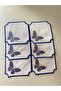 Butterfly Checkered Cocktail Napkin 6 Pieces