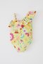 Baby Girl Patterned One Shoulder Swimsuit - 4