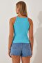 Women's Ribbed Crop Halter Neck Knitted Undershirt - 3