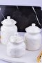 3 Size Marble Patterned Ceramic Tea Coffee Sugar Jar - 2