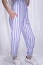 Women's Summer Blue White Elastic Waist and Leg Jogger Sweatpants - 4