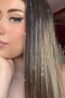 Gray Color Glitter Side Hairpiece/Hair Tinsel (50 cm) - 5