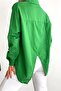 Women's Dark Green Thin Summer 100% Cotton Shirt with Window on the Back