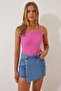 Women's Ribbed Crop Halter Neck Knitted Undershirt - 2