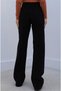 Women's Linson Black Loose High Waist Lycra Wide Leg Jeans - 2