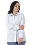 Plus Size Blue Striped Women's Shirt with Folded Sleeves and Wide Cuffs - 5
