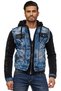 Cj154 Men's Blue Denim Jacket with Combed Cotton Hooded Sleeves - 2
