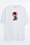 Skeleton Geysa Printed Oversize T-shirt