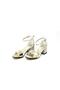 500 Girl's Gold Color Mirrored Banded Heeled Shoes - 4