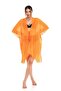 Women's Neon Orange Self-Tassel Pareo - 2