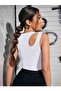 Women's Shoulder Detail Cutout Sleeveless Style Crop Top Blouse - 2