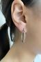Medium Size Hoop Earrings 316l Stainless Tarnish Stainless Steel Earrings Silver Gray Color Diameter 25 Mm Double Sold - 6