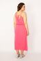 Women's Large Size Pink Elastic Waist Strap Viscose Dress 65n33359 - 5