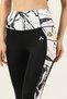 Women's Sports Leggings White & Black High Waist Recovery Double Pockets - 4