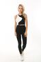 Black and White Garnished Sleeveless Blouse