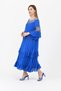 Women's Bohemian Lace Detail Embroidered Blue Italian Cotton Lace Dress - 3