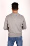 Men's Light Gray Knitted Knitwear V-Neck Sweater - 2