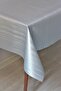 مفرش طاولة مخطط من قماش PVC زيتي قابل للمسح مع بطانة - 78-b1 - 2