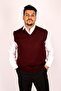 Men's V-Neck Wool Knit Fine Knitwear Sweater - 2