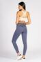 Gray High Waist Women's Sports Tights with Back Pocket - 2