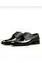 7027 Men's Black Patent Leather Print Detailed Lace Up Classic Groom Shoes - 4