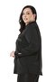 Large Size Pockets Black Shirt with Chain Detail and Side Slits - 4