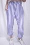 Women's Summer Blue White Elastic Waist and Leg Jogger Sweatpants