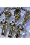 Stainless Steel Gold Plated 3 Piece Tongs Set with Butterfly Accessory Lux - 3