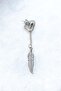 Hanging Eagle Feather Chain 316l Steel Ball Earrings Unisex Earrings for Perforated Ears - 5