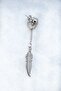 Hanging Eagle Feather Chain 316l Steel Ball Earrings Unisex Earrings for Perforated Ears - 7