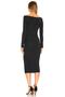 Women's Black Long Sleeve Low-Cut Jersey Dress - 3
