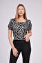 Square Collar Patterned Blouse