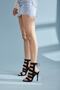 Lady Back Lace Black Suede 10 cm Women's Classic Heeled Shoes