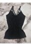 Women's Black Cross Collar Rope Strap Athlete V6351 - 2