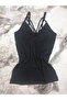 Women's Black Cross Collar Rope Strap Athlete V6351 - 3