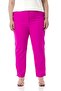 Plus Size Fuchsia Trousers with Elastic Waist and Side Zipper and Slits on the Leg