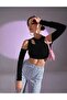 Shoulder Mixed Style Crop Top - 3