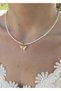 Butterfly Mother of Pearl Sand Bead Necklace - 2
