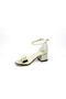 500 Girl's Gold Color Mirrored Banded Heeled Shoes - 3