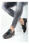 Men's Loafer Black Leather Tasseled Ballerina Shoes Kmpny-syhlfrcltpskl-01