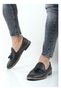 Men's Loafer Black Leather Tasseled Ballerina Shoes Kmpny-syhlfrcltpskl-01 - 2